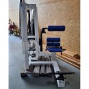 Gym80 Rckenstreckermaschine, Hyperextension, verstellbar, Rahmenfarbe Wei, Polsterfarbe Blau, gebraucht - berholter Zustand