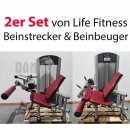 Life Fitness 2er Set = Beinstrecker und Beinbeuger, Leg Extension and Leg Curl Set, Signature Serie, Rahmenfarbe Silber, gebraucht - berholter Zustand