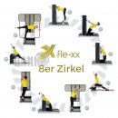 Fle-xx X-Serie Zirkel, 8er Set, Beweglichkeitszirkel, Baujahr 2018, Rückgrat-Konzept, Rückenzirkel zum dehnen, modernes Design, sehr guter Zustand